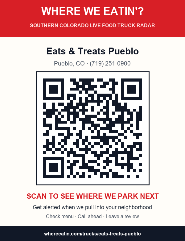 QR sticker for Eats & Treats Pueblo