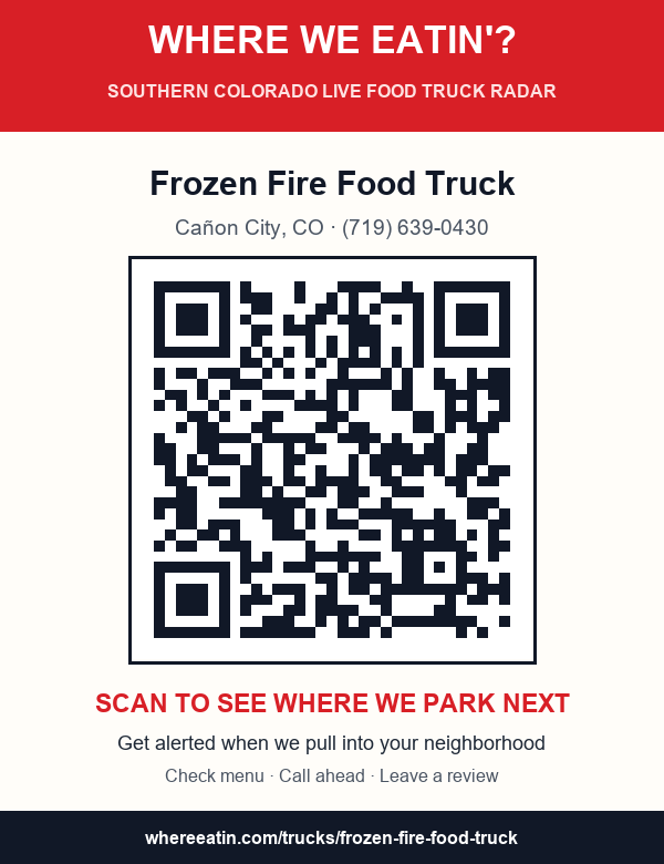 QR sticker for Frozen Fire Food Truck
