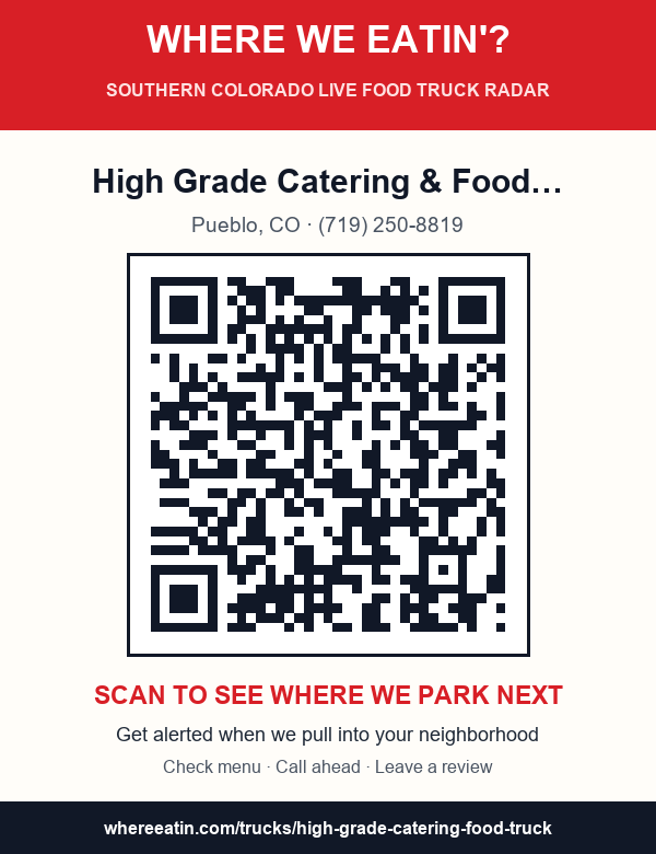 QR sticker for High Grade Catering & Food Truck