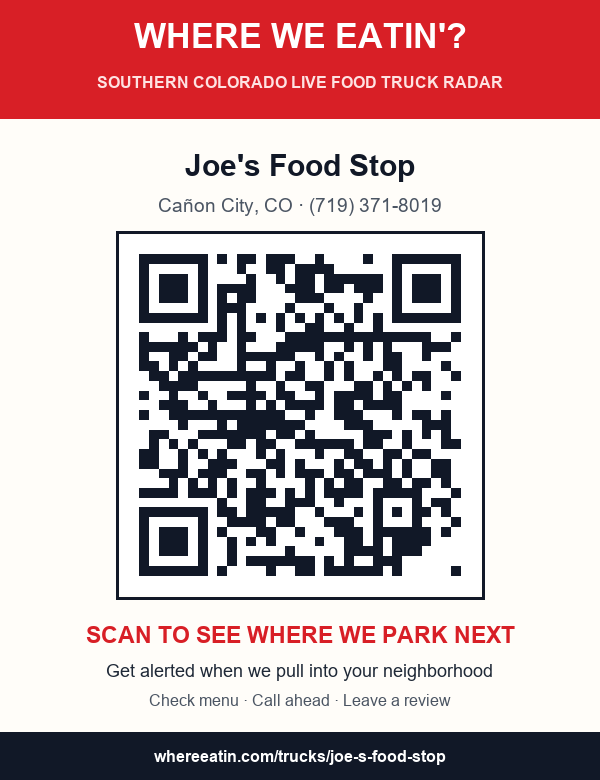 QR sticker for Joe's Food Stop