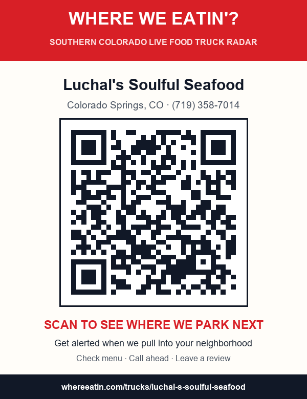 QR sticker for Luchal's Soulful Seafood