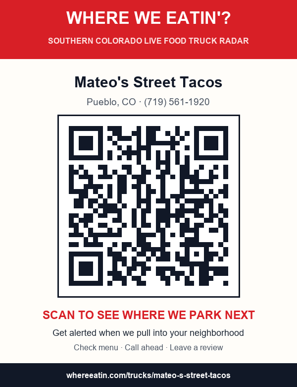 QR sticker for Mateo's Street Tacos