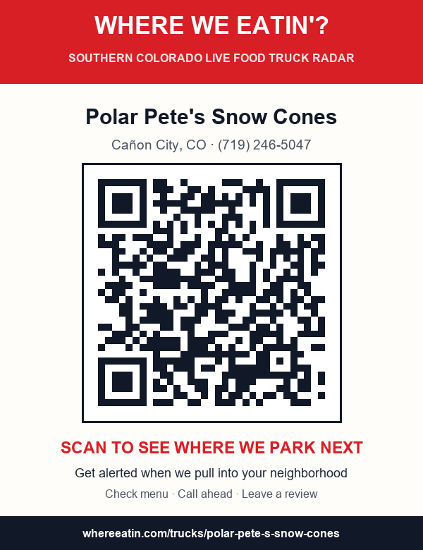 QR sticker for Polar Pete's Snow Cones