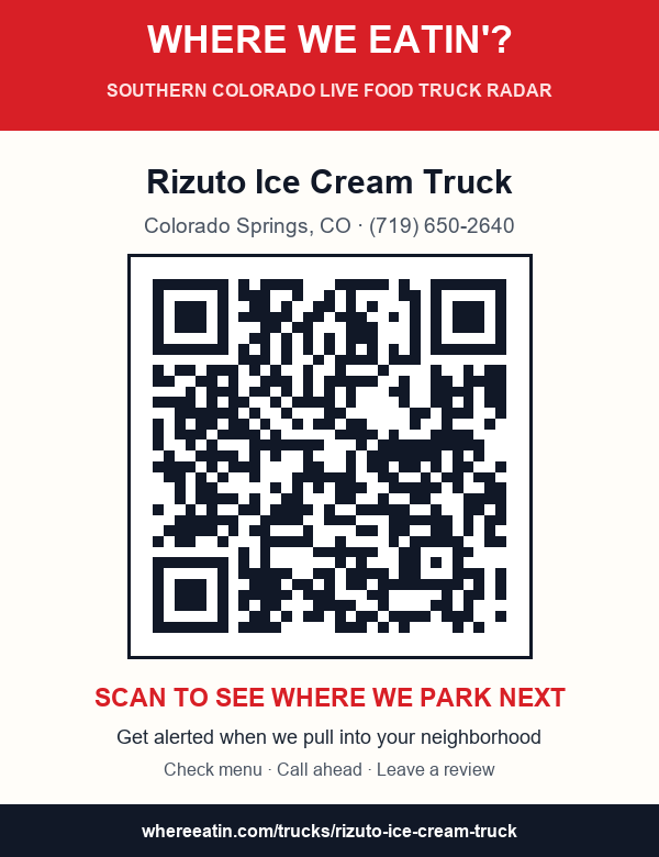 QR sticker for Rizuto Ice Cream Truck