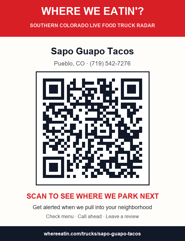 QR sticker for Sapo Guapo Tacos