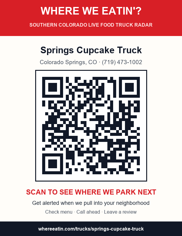 QR sticker for Springs Cupcake Truck