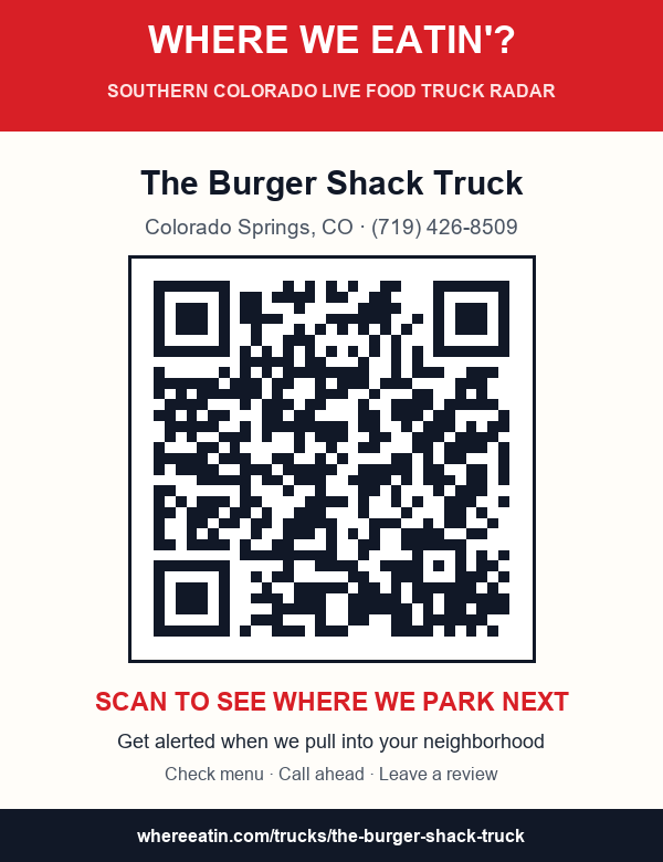 QR sticker for The Burger Shack Truck